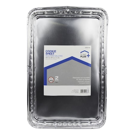 Home Plus Home Plus Durable Foil 10-3/4 in. W X 15-1/2 in. L Cookie Sheet Silver 2 pk D70020